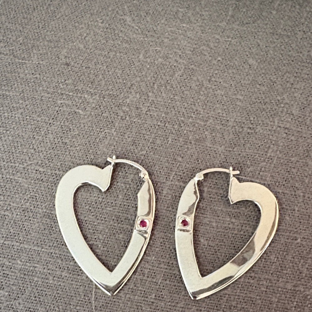 Elle Silver Heart Hoop Earrings